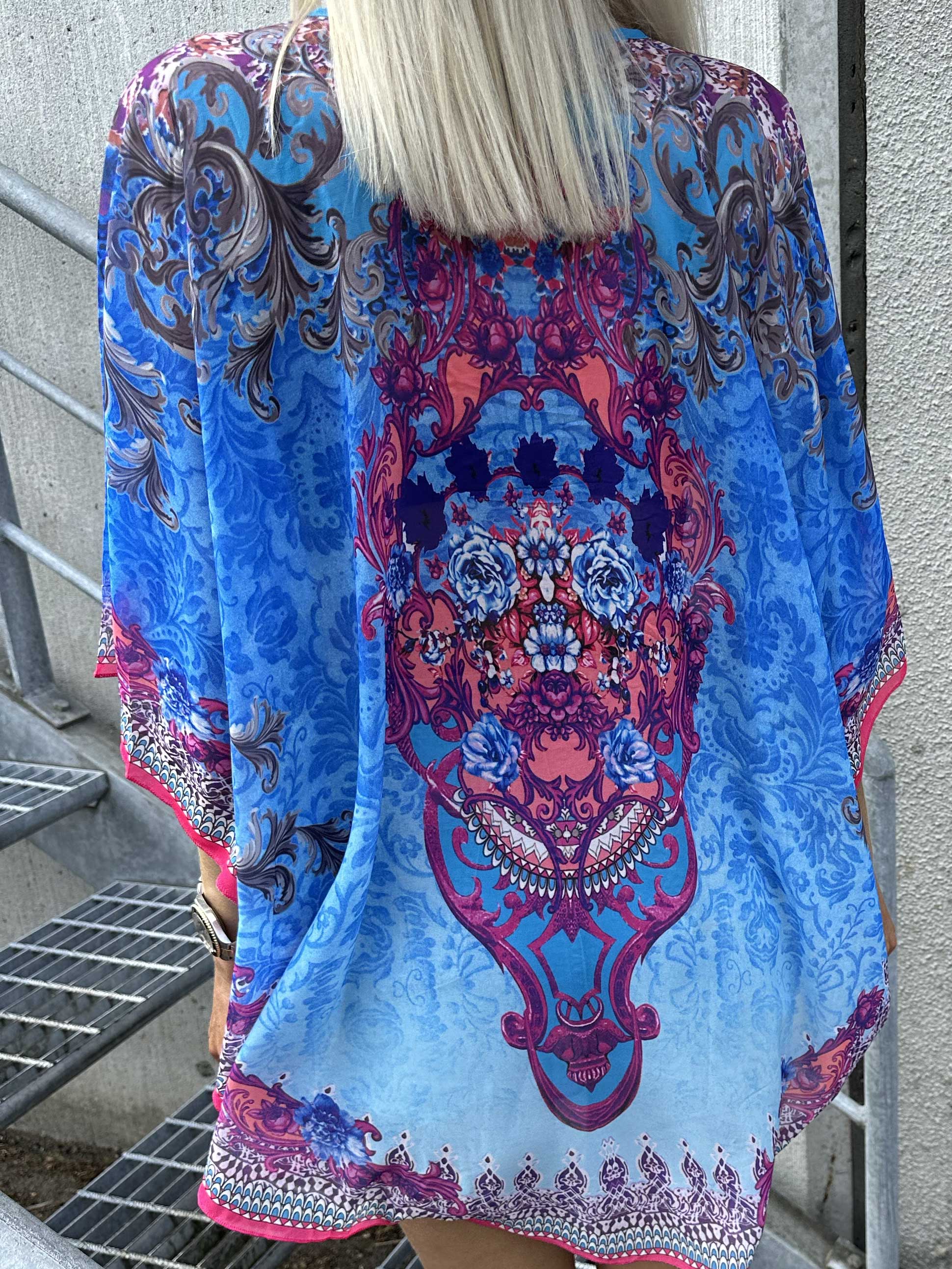 Sigga - Mønstret semi-transparent tunika med similisten